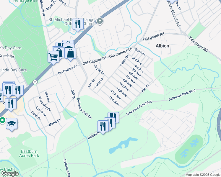 map of restaurants, bars, coffee shops, grocery stores, and more near 913 10th Avenue in Wilmington