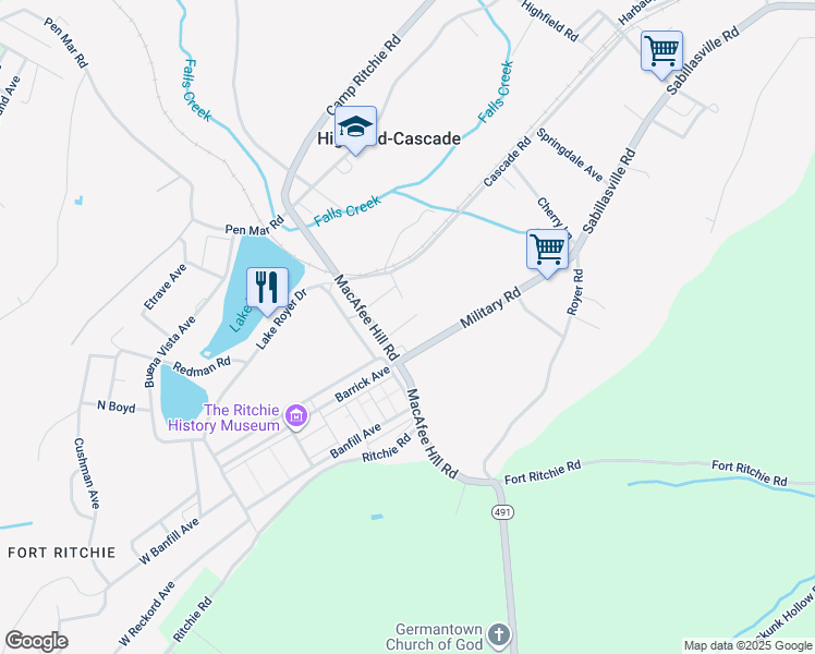 map of restaurants, bars, coffee shops, grocery stores, and more near 25211 Elhuff Court in Highfield-Cascade