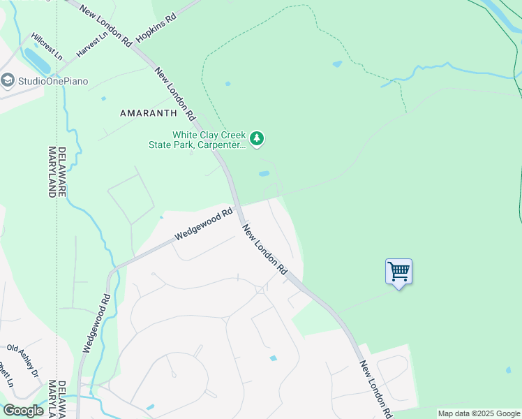 map of restaurants, bars, coffee shops, grocery stores, and more near 1 Bristol Knoll Road in Newark