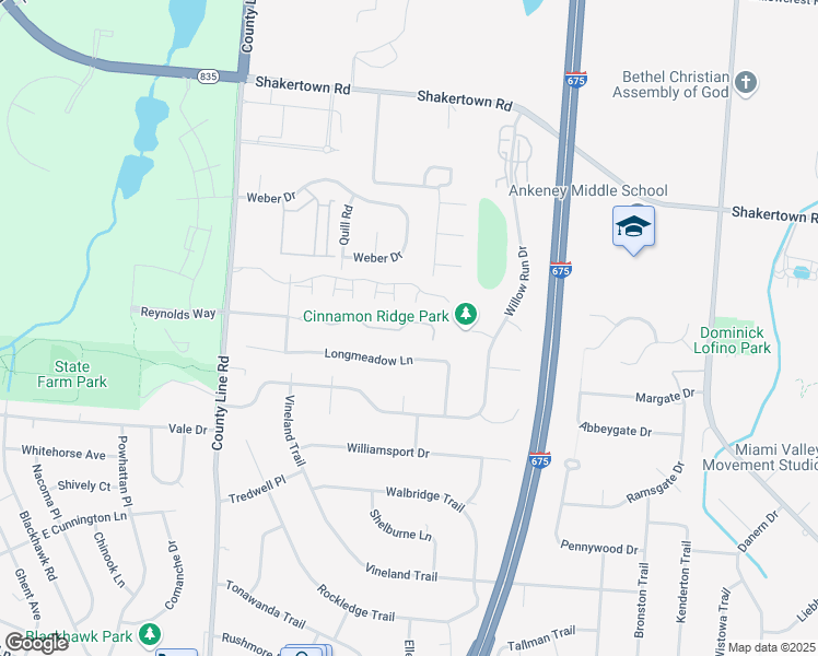 map of restaurants, bars, coffee shops, grocery stores, and more near 4295 Straight Arrow Road in Beavercreek