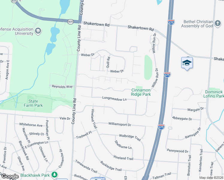 map of restaurants, bars, coffee shops, grocery stores, and more near 4381 Straight Arrow Road in Beavercreek