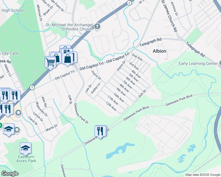 map of restaurants, bars, coffee shops, grocery stores, and more near 913 10th Avenue in Wilmington