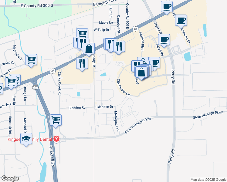 map of restaurants, bars, coffee shops, grocery stores, and more near 311 Country Lane in Plainfield