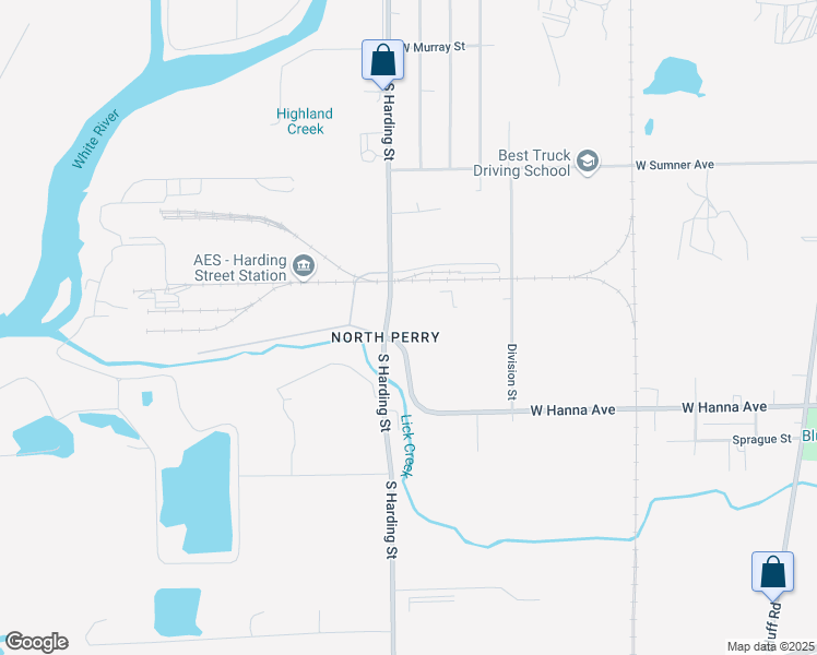 map of restaurants, bars, coffee shops, grocery stores, and more near 3805 South Harding Street in Indianapolis