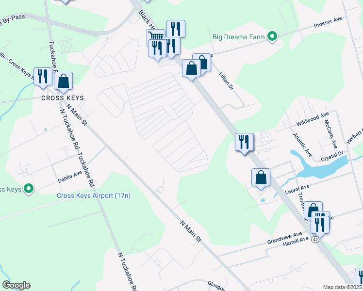 map of restaurants, bars, coffee shops, grocery stores, and more near 201 Eisenhower Avenue in Monroe
