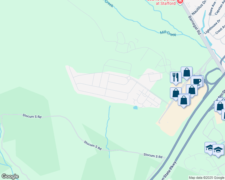map of restaurants, bars, coffee shops, grocery stores, and more near 172 Bradshaw Drive in Stafford Township