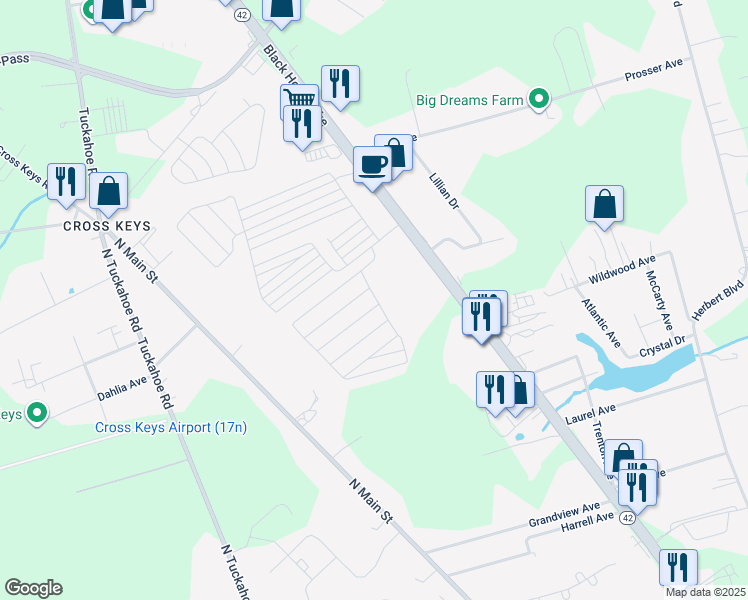 map of restaurants, bars, coffee shops, grocery stores, and more near 201 Eisenhower Avenue in Monroe