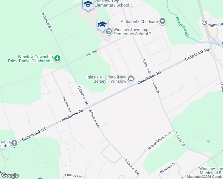 map of restaurants, bars, coffee shops, grocery stores, and more near 131 Cedarbrook Road in Sicklerville