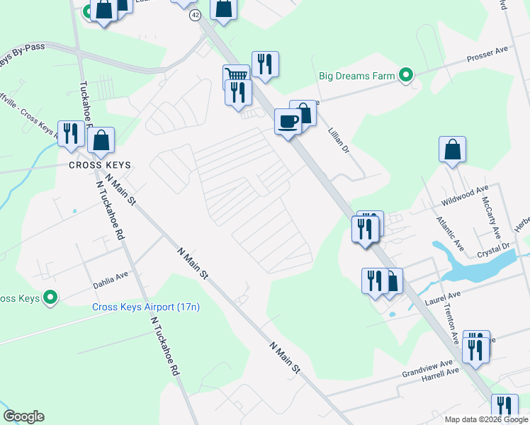map of restaurants, bars, coffee shops, grocery stores, and more near 235 Harrison Avenue in Monroe