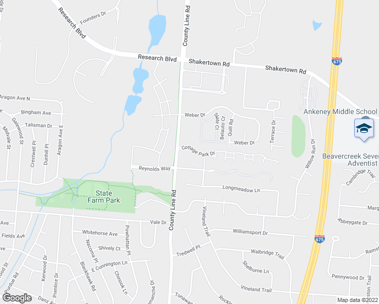 map of restaurants, bars, coffee shops, grocery stores, and more near 4471 Cottage Park Drive in Beavercreek