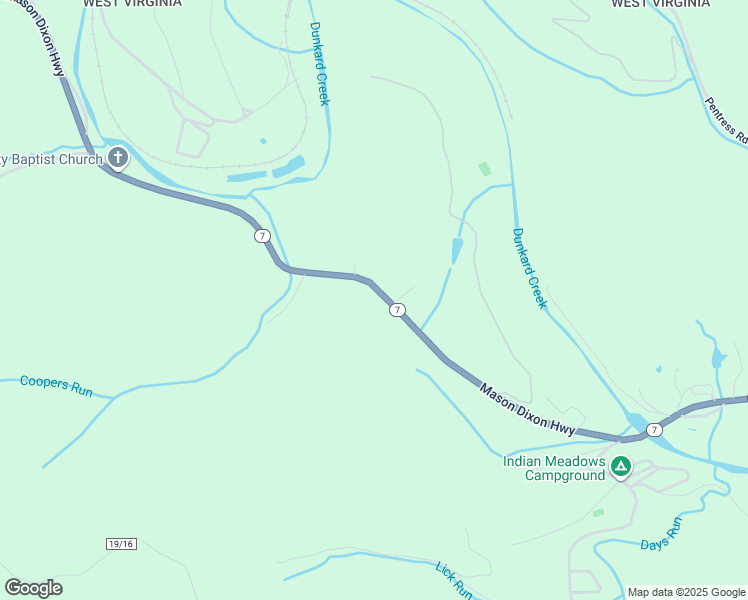 map of restaurants, bars, coffee shops, grocery stores, and more near 5223 West Virginia 7 in Pentress