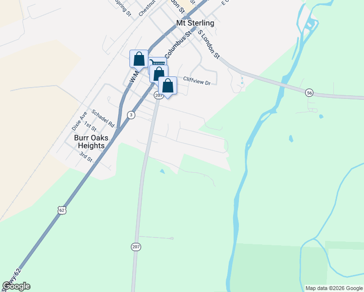 map of restaurants, bars, coffee shops, grocery stores, and more near 423 Wingate Place in Mount Sterling