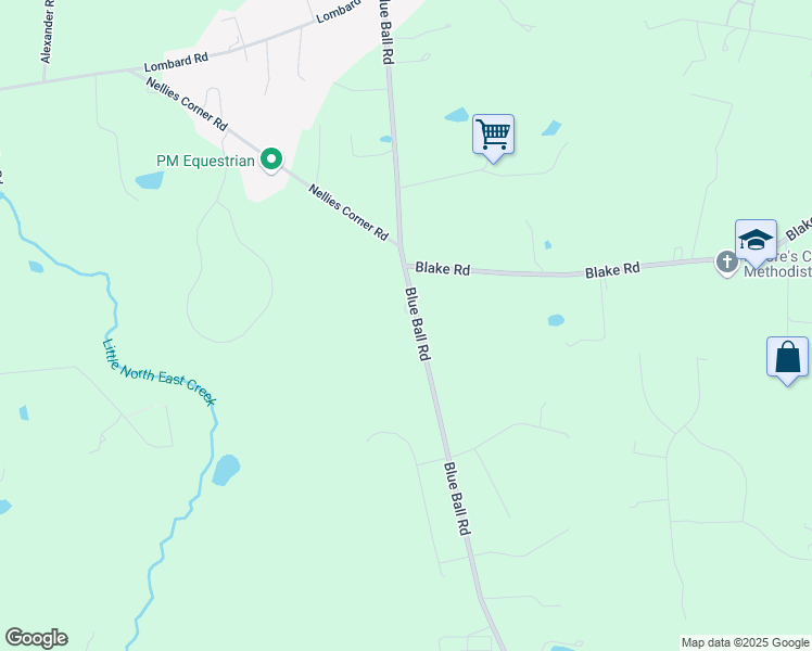 map of restaurants, bars, coffee shops, grocery stores, and more near 3769 Blue Ball Road in Elkton