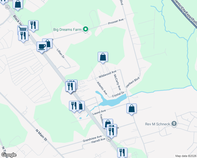 map of restaurants, bars, coffee shops, grocery stores, and more near 706 Wildwood Avenue in Monroe