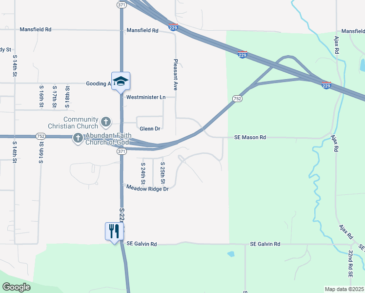 map of restaurants, bars, coffee shops, grocery stores, and more near 6203 Greenway Court in Saint Joseph
