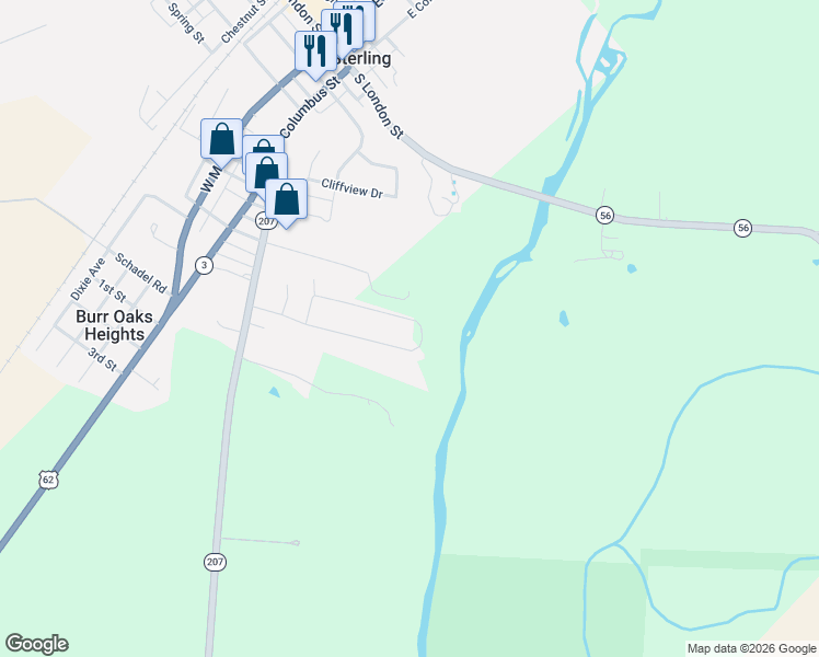 map of restaurants, bars, coffee shops, grocery stores, and more near 476 Wingate Place in Mount Sterling
