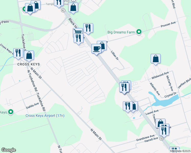 map of restaurants, bars, coffee shops, grocery stores, and more near 200 Harrison Avenue in Monroe