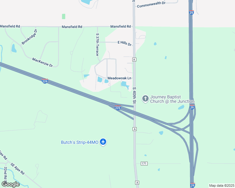 map of restaurants, bars, coffee shops, grocery stores, and more near 3806 Meadow Oak Terrace in Saint Joseph