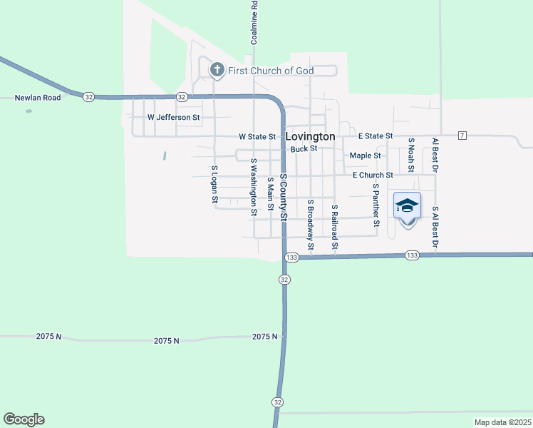 map of restaurants, bars, coffee shops, grocery stores, and more near South Main Street in Lovington