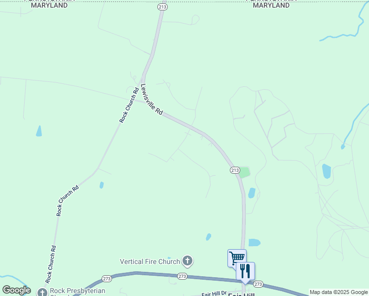map of restaurants, bars, coffee shops, grocery stores, and more near 40 Hunt Valley Drive in Elkton