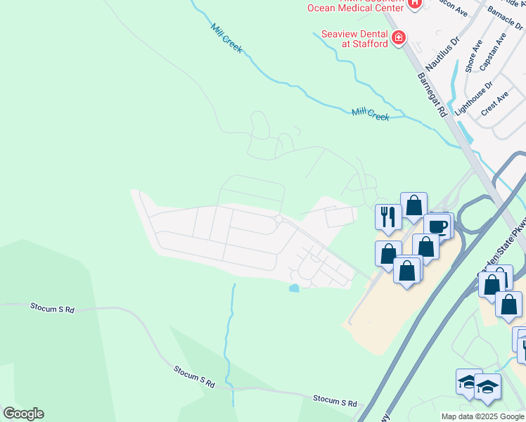 map of restaurants, bars, coffee shops, grocery stores, and more near 14 Bennet Lane in Stafford Township