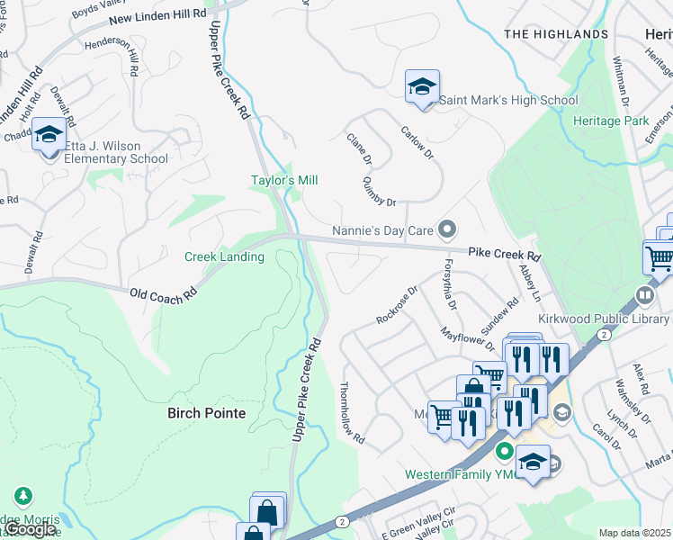 map of restaurants, bars, coffee shops, grocery stores, and more near 123 Berry Drive in Wilmington