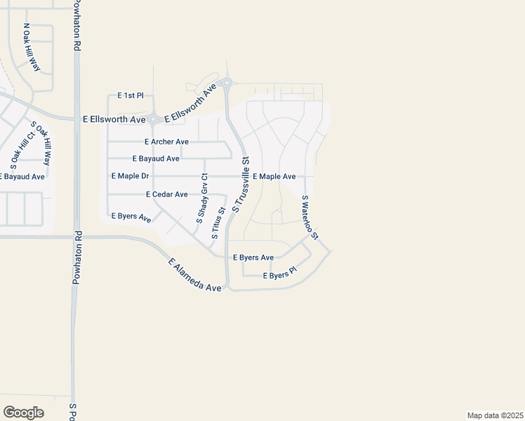 map of restaurants, bars, coffee shops, grocery stores, and more near Monaghan Road in Aurora