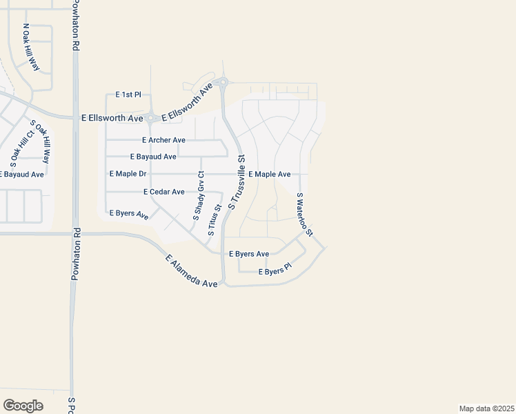 map of restaurants, bars, coffee shops, grocery stores, and more near Monaghan Road in Aurora