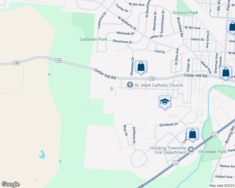 map of restaurants, bars, coffee shops, grocery stores, and more near 222 Shallow Ridge Place in Lancaster