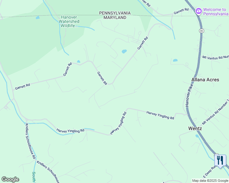 map of restaurants, bars, coffee shops, grocery stores, and more near 1877 Garrett Road in Manchester