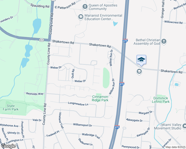 map of restaurants, bars, coffee shops, grocery stores, and more near 4322 Weber Drive in Beavercreek