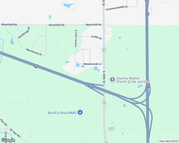 map of restaurants, bars, coffee shops, grocery stores, and more near 3806 Meadow Oak Terrace in Saint Joseph