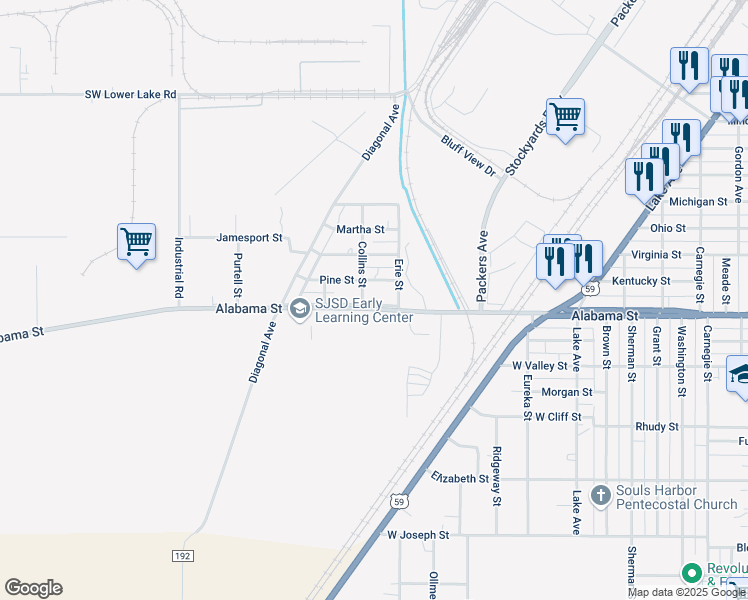 map of restaurants, bars, coffee shops, grocery stores, and more near 1611 Parkview Avenue in Saint Joseph