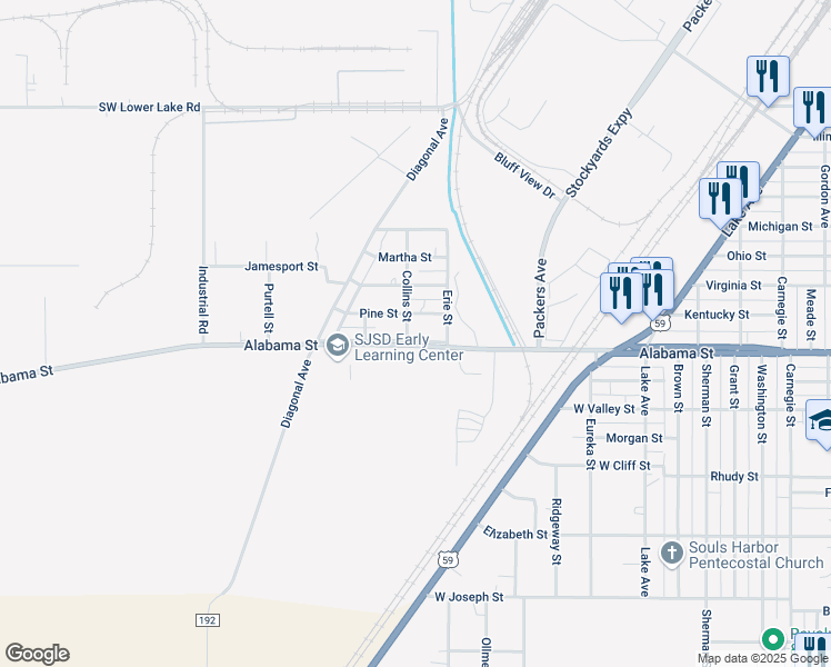 map of restaurants, bars, coffee shops, grocery stores, and more near 1611 Parkview Avenue in Saint Joseph
