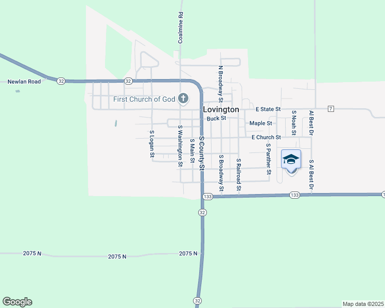 map of restaurants, bars, coffee shops, grocery stores, and more near South Main Street in Lovington