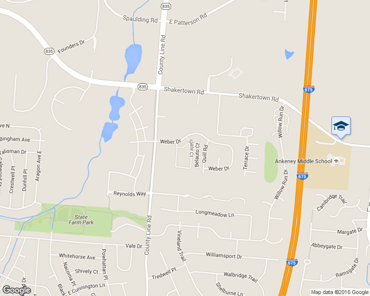 map of restaurants, bars, coffee shops, grocery stores, and more near 4451 Love Lane in Beavercreek