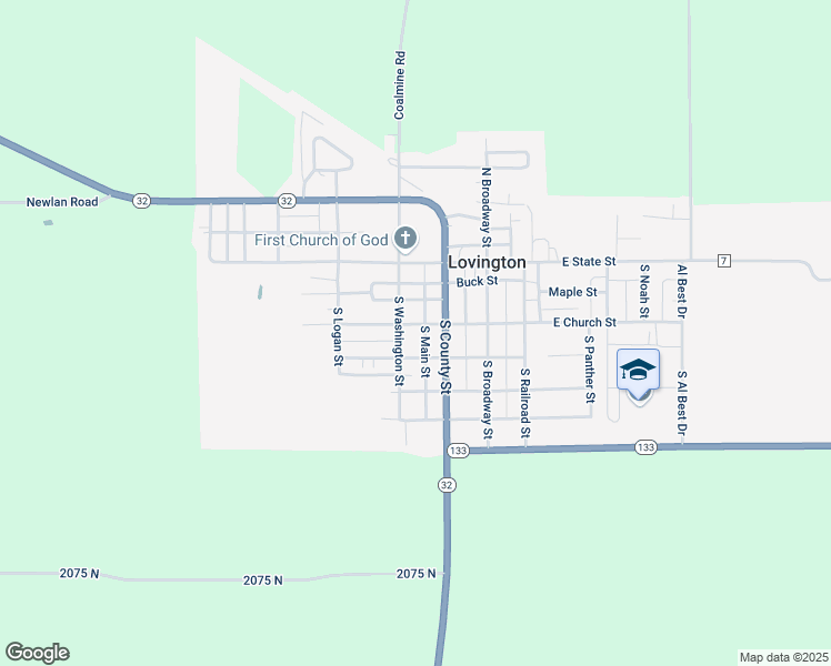 map of restaurants, bars, coffee shops, grocery stores, and more near South Main Street in Lovington