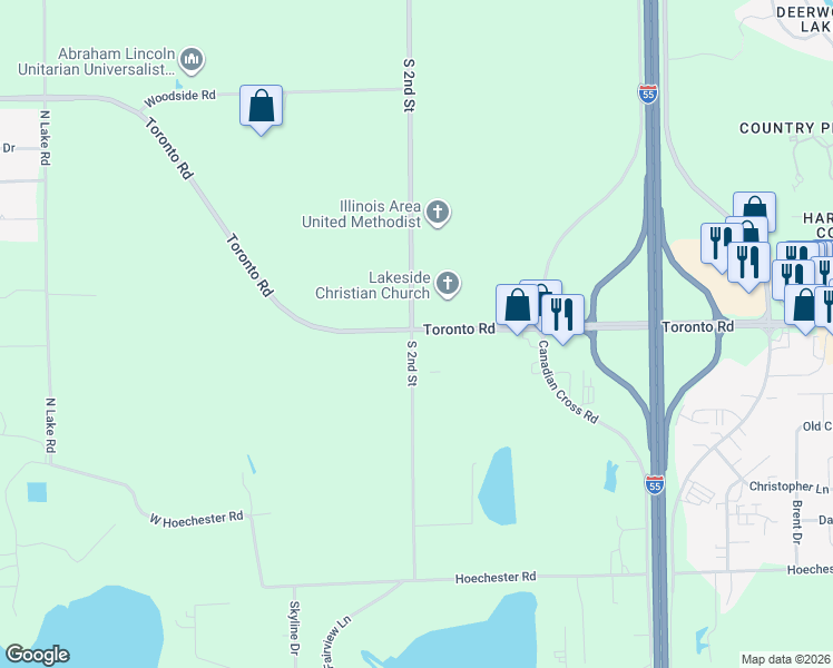 map of restaurants, bars, coffee shops, grocery stores, and more near 5904-5990 S 2nd St in Springfield