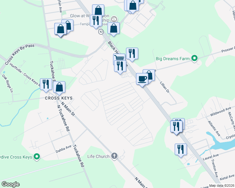 map of restaurants, bars, coffee shops, grocery stores, and more near 154 Kentucky Avenue in Monroe