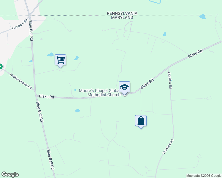 map of restaurants, bars, coffee shops, grocery stores, and more near 247 Blake Road in Elkton