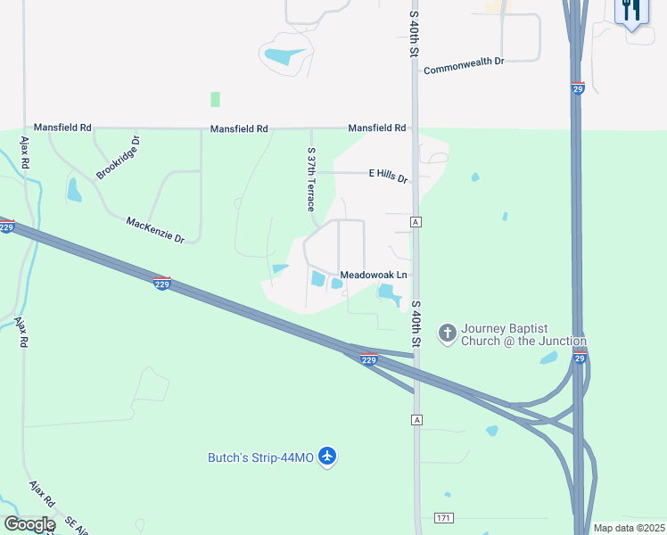 map of restaurants, bars, coffee shops, grocery stores, and more near 5522 South 38th Terrace in Saint Joseph