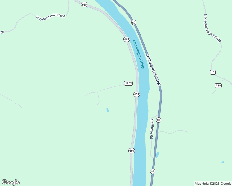 map of restaurants, bars, coffee shops, grocery stores, and more near 3715 Leisure Drive Northwest in McConnelsville