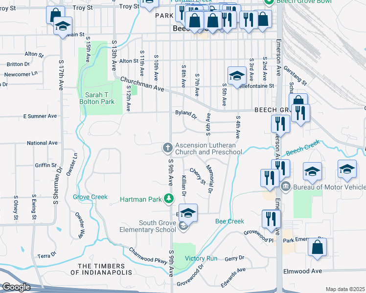 9 Ash Court, Beech Grove IN Walk Score