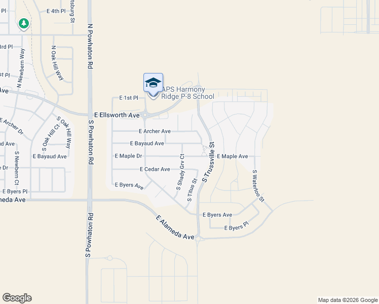 map of restaurants, bars, coffee shops, grocery stores, and more near 27187 East Maple Avenue in Aurora