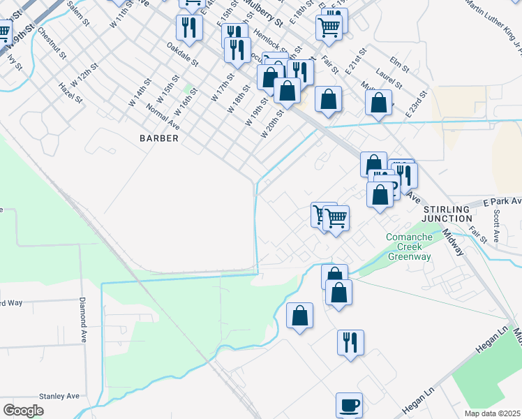 map of restaurants, bars, coffee shops, grocery stores, and more near 2260 Ivy Street in Chico
