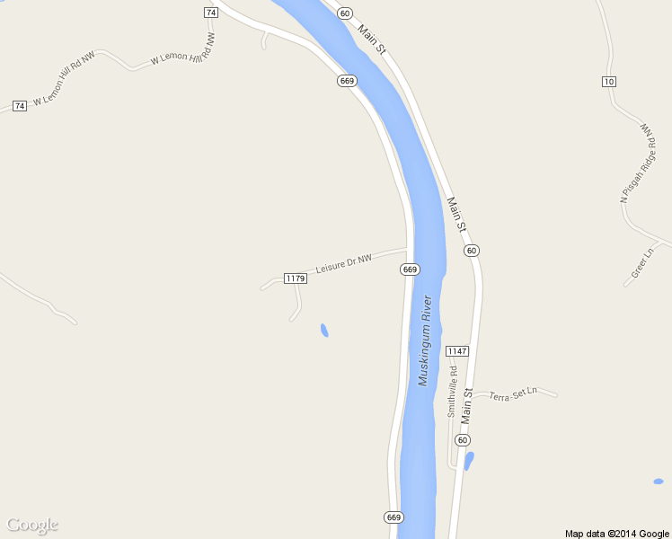 map of restaurants, bars, coffee shops, grocery stores, and more near 3715 Leisure Drive Northwest in McConnelsville