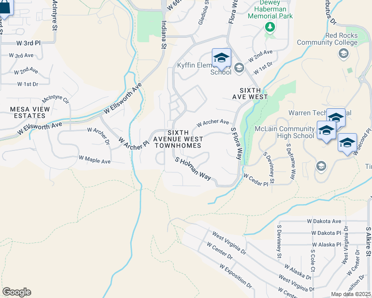 map of restaurants, bars, coffee shops, grocery stores, and more near 116 South Holman Way in Golden