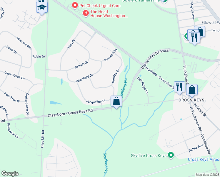 map of restaurants, bars, coffee shops, grocery stores, and more near 18 Dorothy Drive in Washington Township