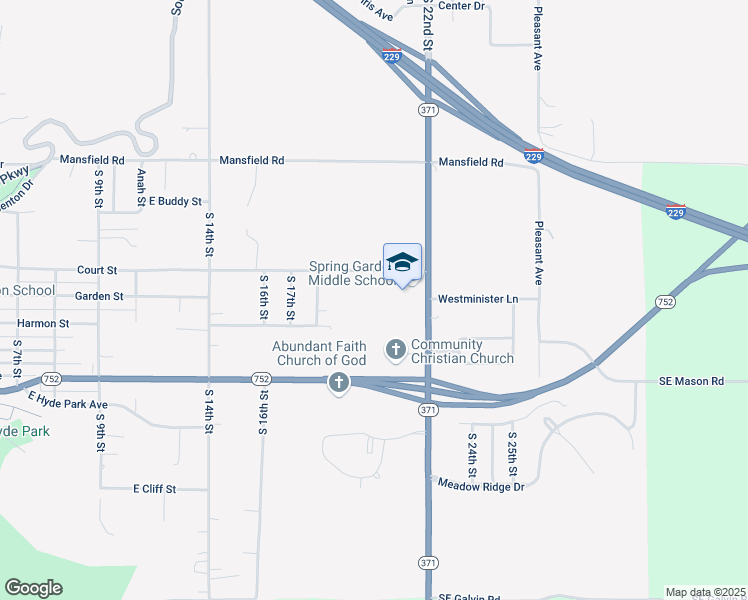 map of restaurants, bars, coffee shops, grocery stores, and more near 5802 South 22nd Street in St. Joseph