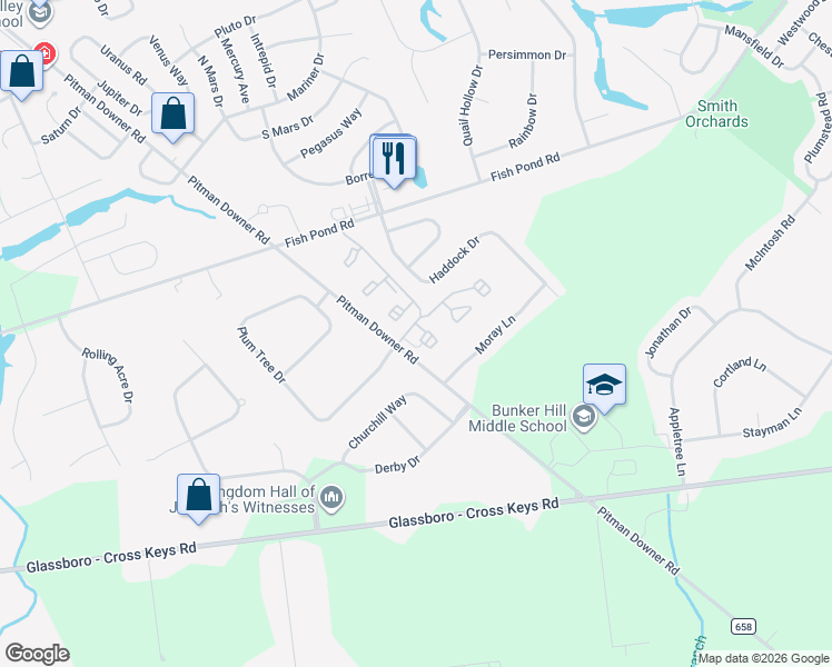 map of restaurants, bars, coffee shops, grocery stores, and more near 443 Atlanta Court in Washington Township